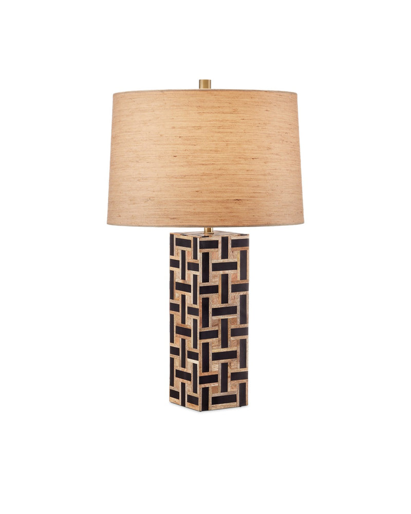Currey and Company 6000-0954 One Light Table Lamp, Natural/Black