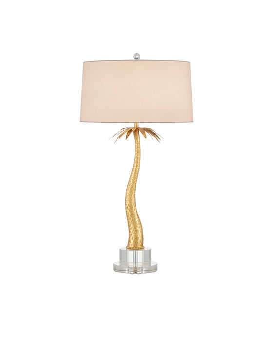 Currey and Company 6000-0961 Two Light Table Lamp, Contemporary Gold Leaf/Clear