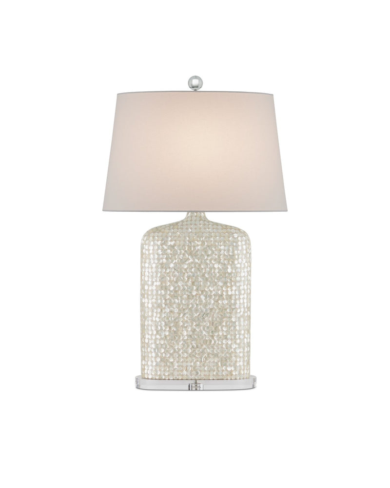 Currey and Company 6000-0964 One Light Table Lamp, White/Clear
