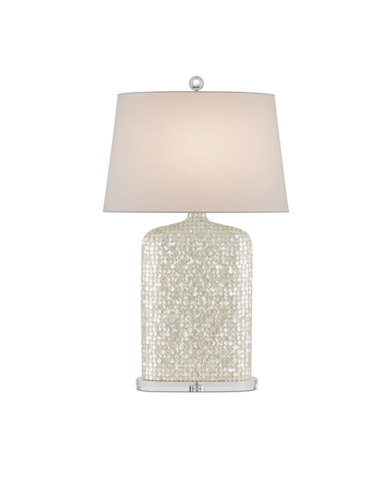 Currey and Company 6000-0964 One Light Table Lamp, White/Clear