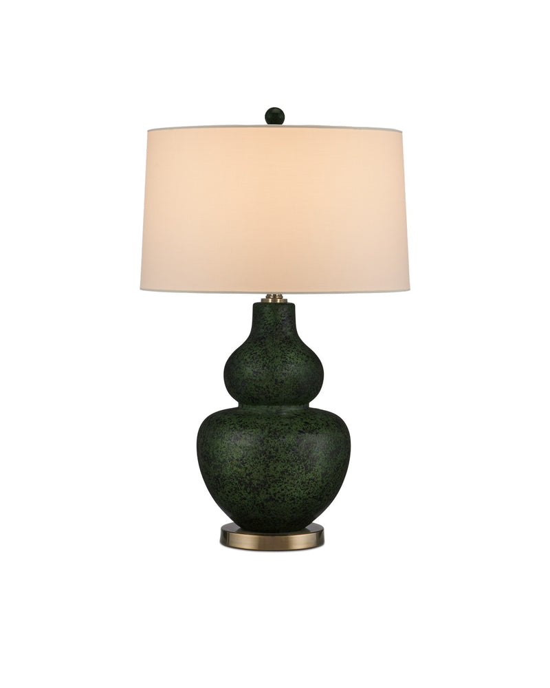 Currey and Company 6000-0967 One Light Table Lamp, Moss Green/Antique Brass