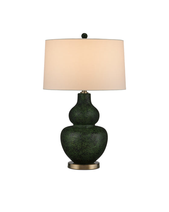 Currey and Company 6000-0967 One Light Table Lamp, Moss Green/Antique Brass