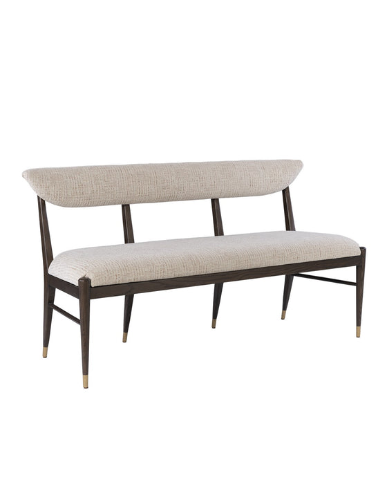 Currey and Company 7000-0982 Coffee Bench, Coffee Brown/Antique Brass