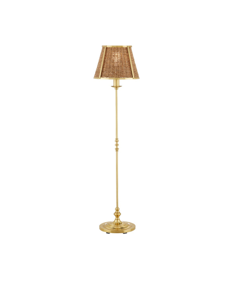Currey and Company 8000-0141 One Light Floor Lamp, Polished Brass/Natural