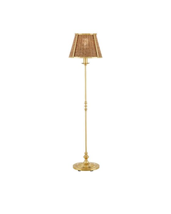 Currey and Company 8000-0141 One Light Floor Lamp, Polished Brass/Natural
