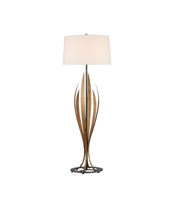 Currey and Company 8000-0148 One Light Floor Lamp, Antique Brass/Oil Rubbed Bronze
