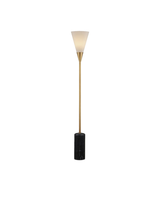 Currey and Company 8000-0155 One Light Floor Lamp, Black/Brushed Brass