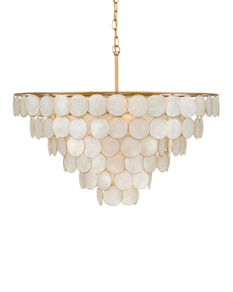 Currey and Company 9000-1098 Five Light Semi-Flush Mount, Natural/Contemporary Gold