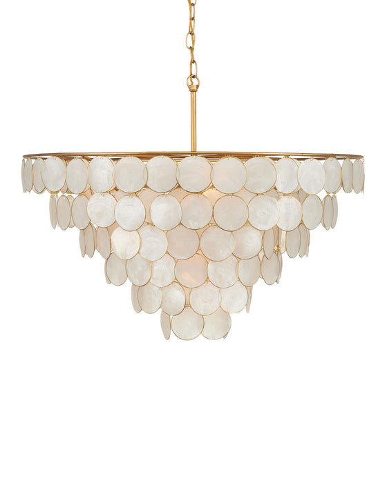 Currey and Company 9000-1098 Five Light Semi-Flush Mount, Natural/Contemporary Gold