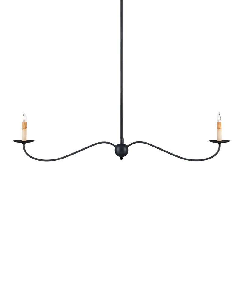 Currey and Company 9000-1126 Two Light Chandelier, Zanzibar Black