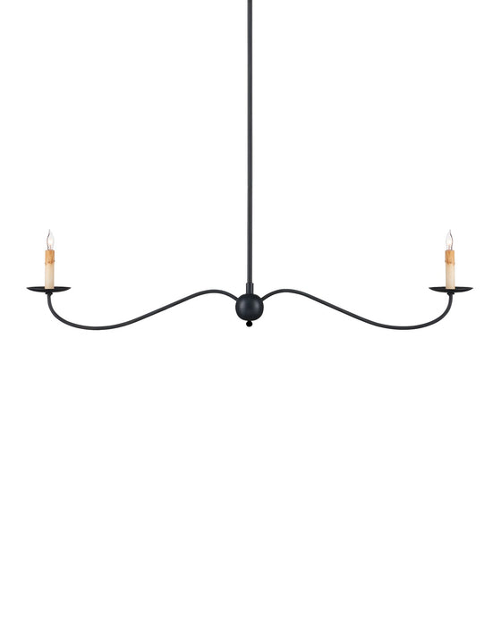 Currey and Company 9000-1126 Two Light Chandelier, Zanzibar Black