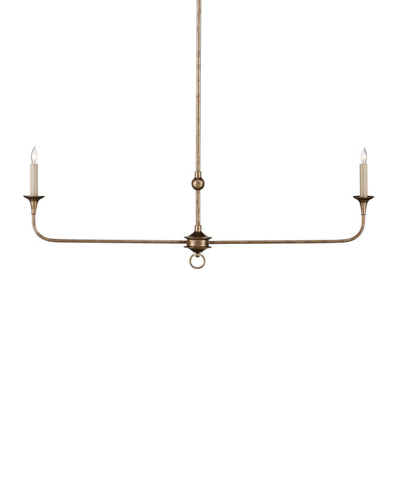 Currey and Company 9000-1128 Two Light Chandelier, Pyrite Bronze