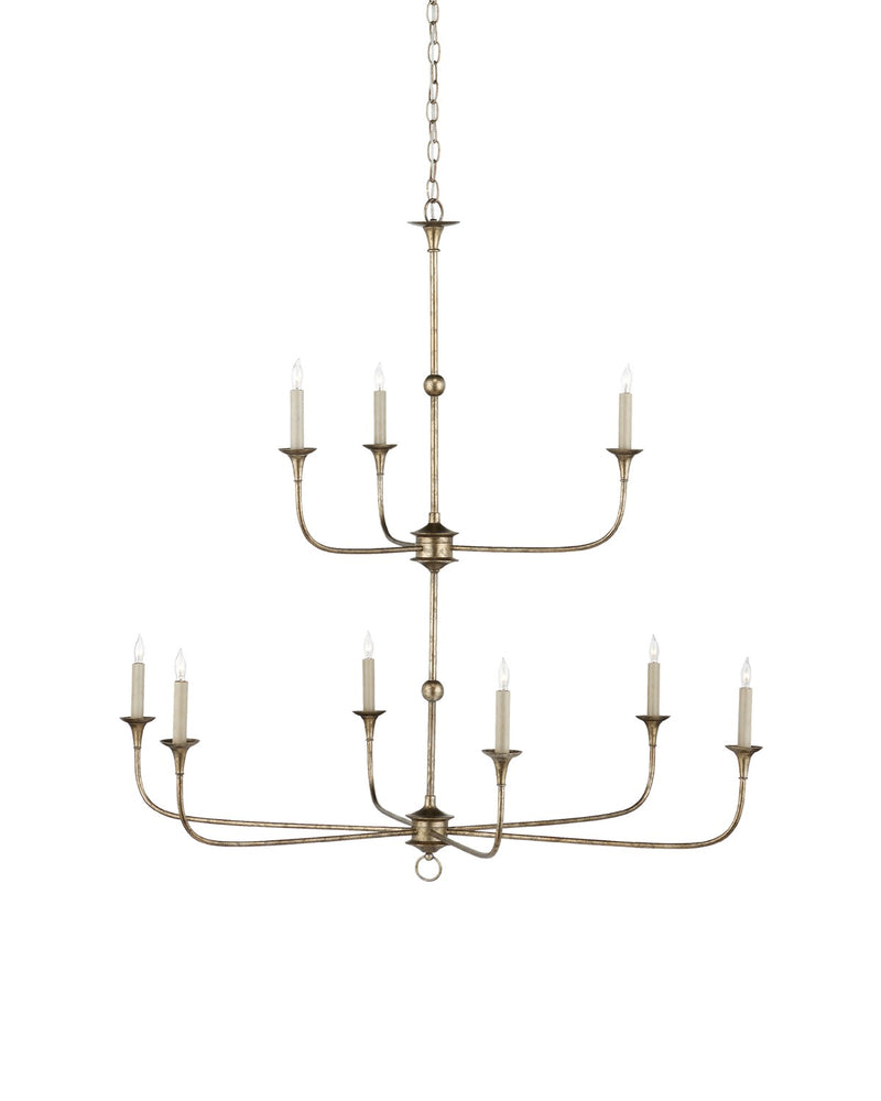 Currey and Company 9000-1129 Nine Light Chandelier, Pyrite Bronze