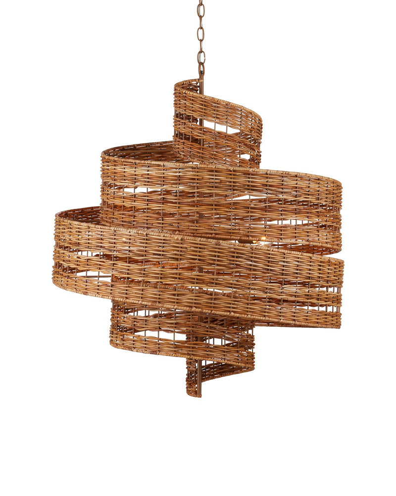 Currey and Company 9000-1132 Five Light Chandelier, Natural/Khaki