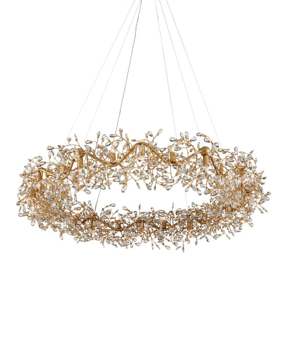 Currey and Company 9000-1136 24 Light Chandelier, Clear/Brass