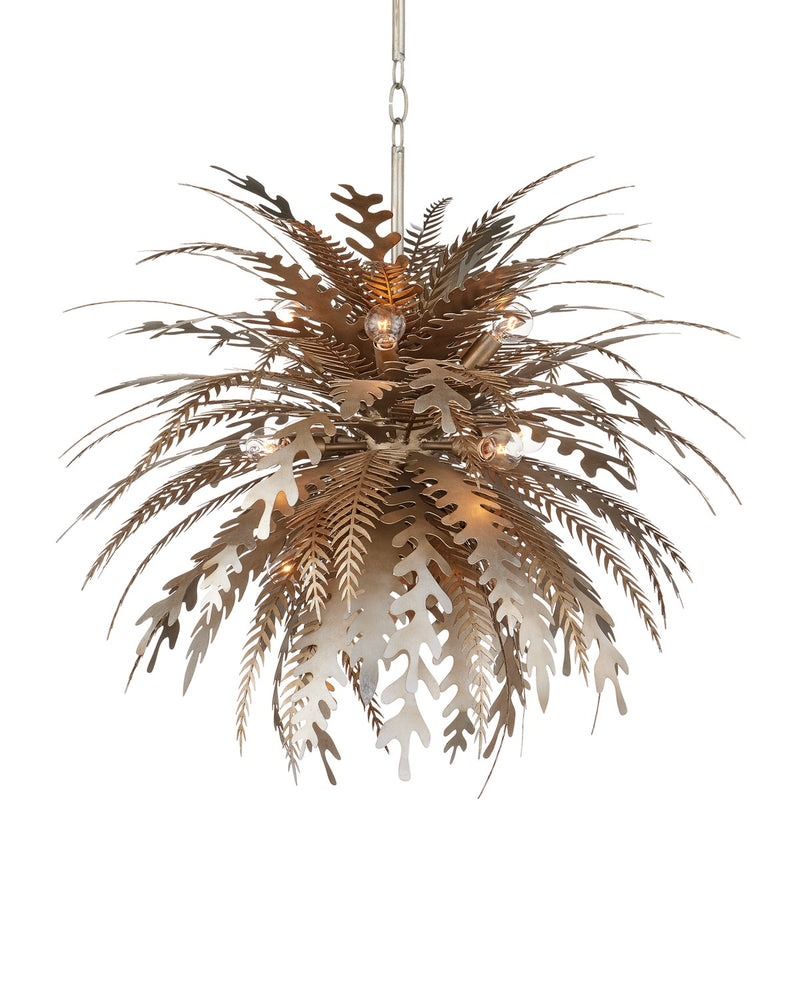 Currey and Company 9000-1138 12 Light Chandelier, Contemporary Silver Leaf/Dark Silver Leaf