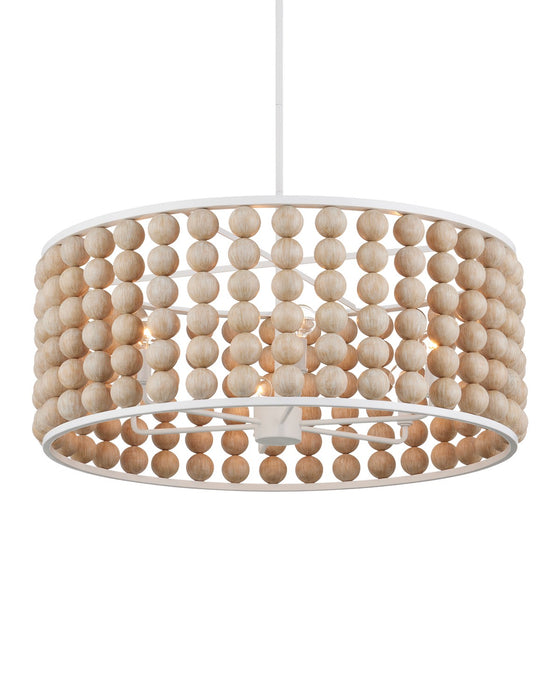 Currey and Company 9000-1139 Six Light Chandelier, Sandstone/Sugar White