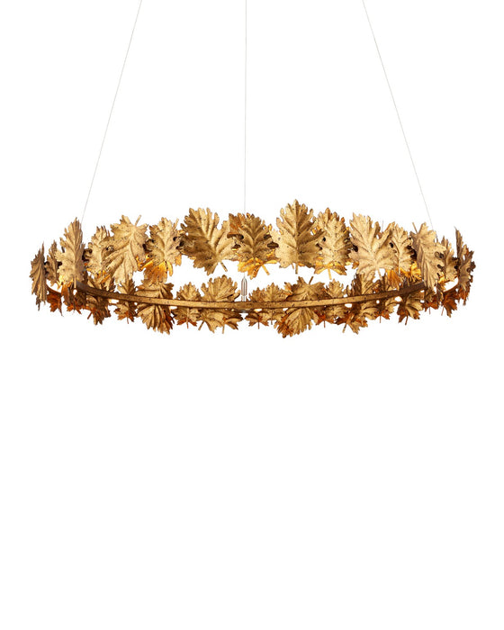 Currey and Company 9000-1145 LED Chandelier, Gold Leaf