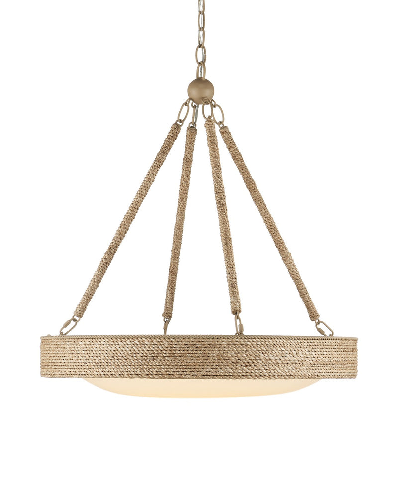 Currey and Company 9000-1148 One Light Chandelier, Natural/Frosted White/Beige/Sugar White
