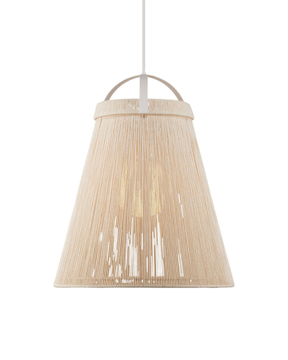 Currey and Company 9000-1153 One Light Pendant, White/Gesso White/Frosted White