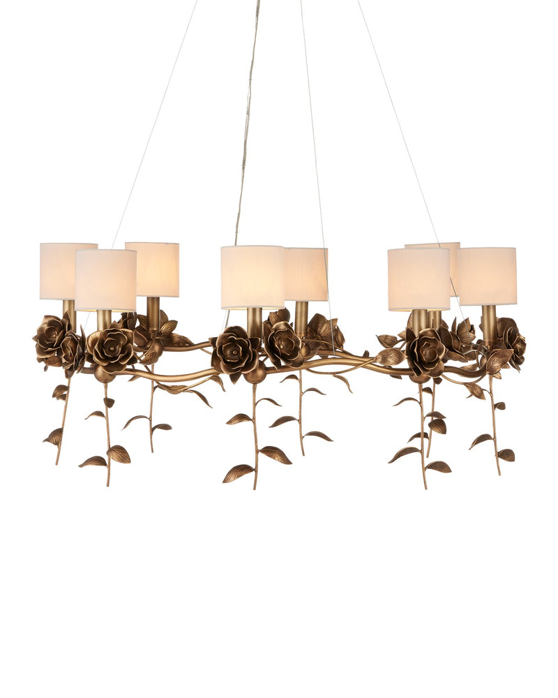 Currey and Company 9000-1160 Eight Light Chandelier, Antique Brass
