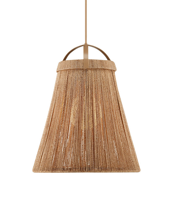 Currey and Company 9000-1154 One Light Pendant, Natural/Beige/Frosted White
