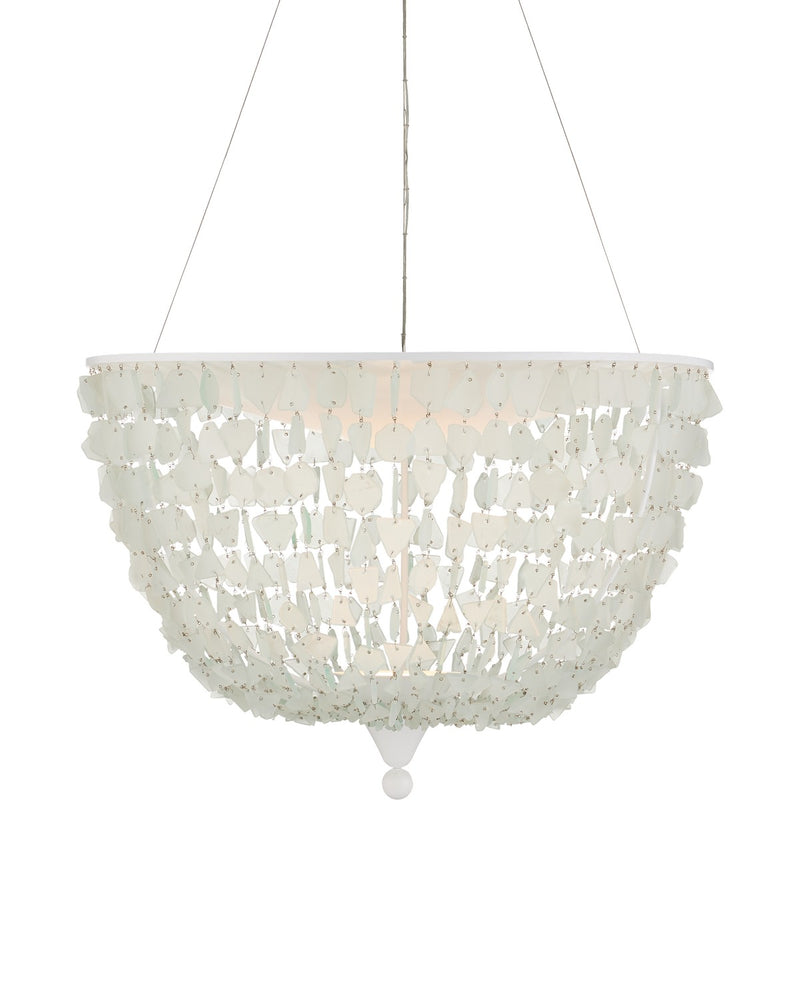 Currey and Company 9000-1155 One Light Pendant, Seaglass/Sugar White