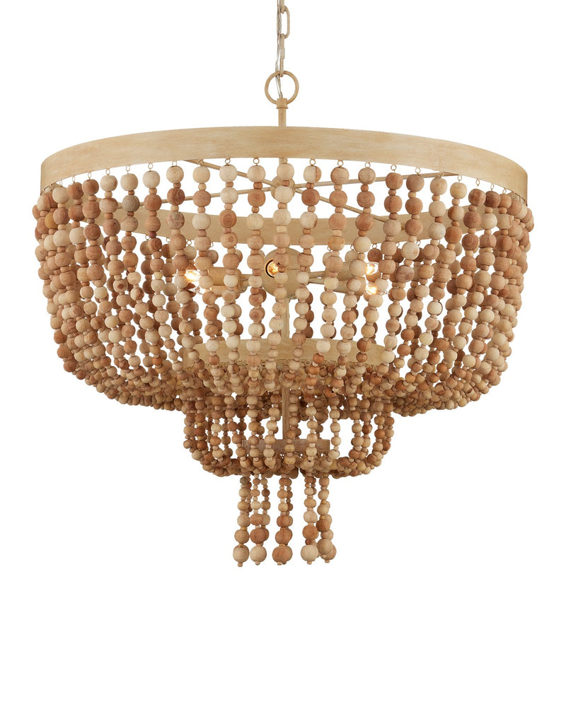 Currey and Company 9000-1163 Six Light Chandelier, Natural/Coco Cream