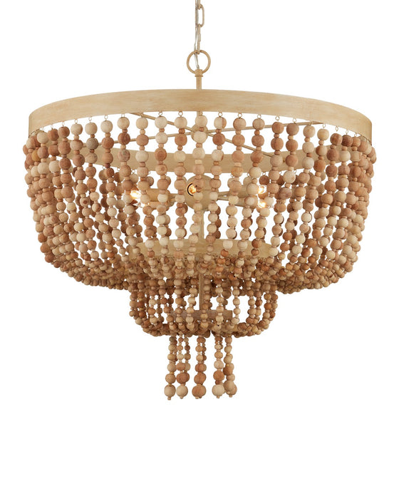 Currey and Company 9000-1163 Six Light Chandelier, Natural/Coco Cream
