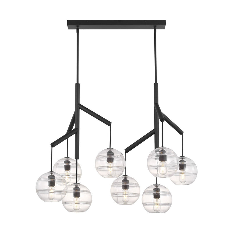 Visual Comfort Modern 700SDNMPL2CB Eight Light Chandelier, Nightshade Black