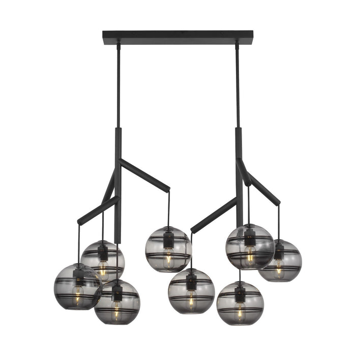 Visual Comfort Modern 700SDNMPL2KB Eight Light Chandelier, Nightshade Black
