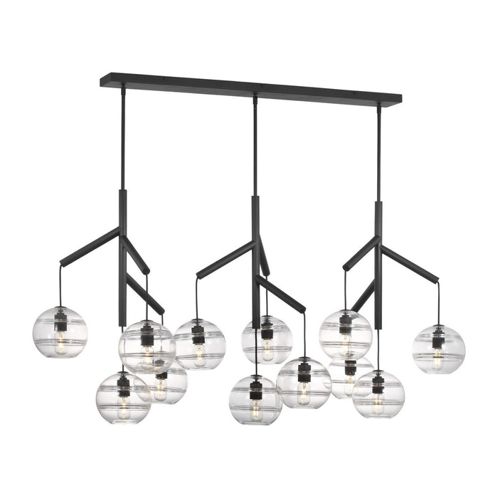 Visual Comfort Modern 700SDNMPL3CB-LED927 LED Chandelier, Nightshade Black