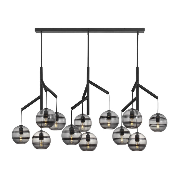 Visual Comfort Modern 700SDNMPL3KB-LED927 LED Chandelier, Nightshade Black