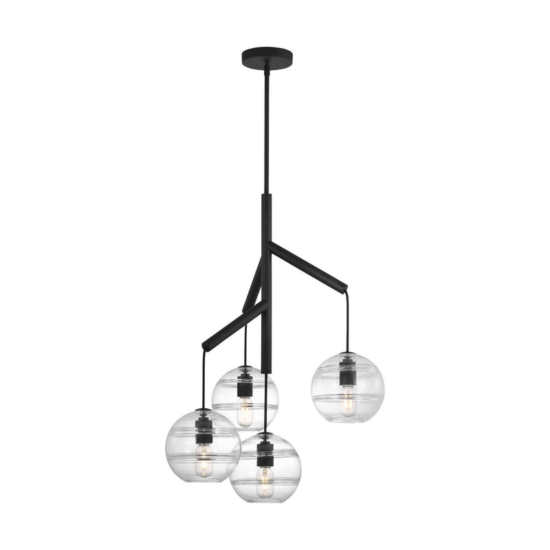 Visual Comfort Modern 700SDNMPR1CB-LED927 LED Chandelier, Nightshade Black