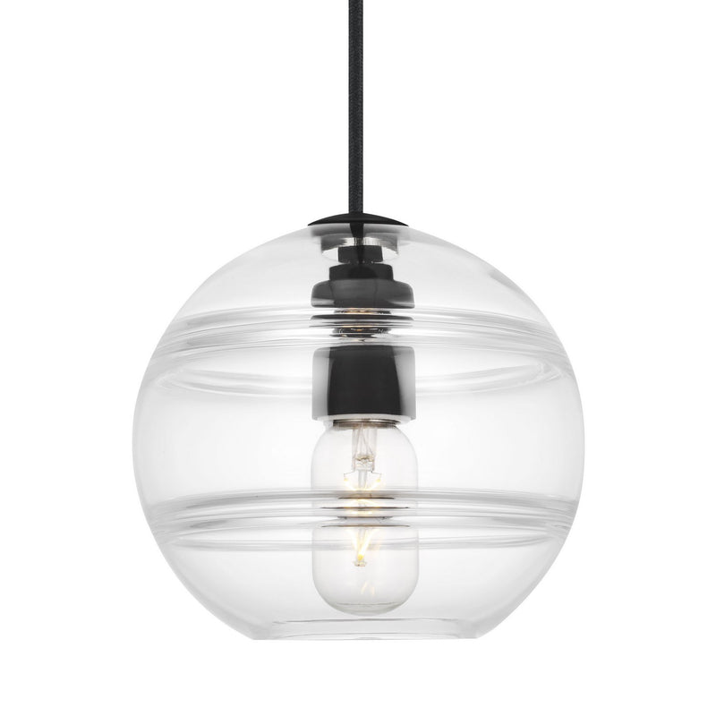 Visual Comfort Modern 700TDSDNGPCB One Light Pendant, Nightshade Black