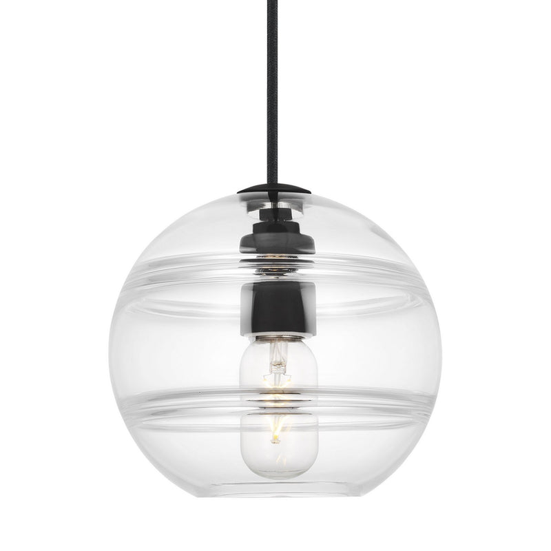 Visual Comfort Modern 700TDSDNGPCB-LED927 LED Pendant, Nightshade Black