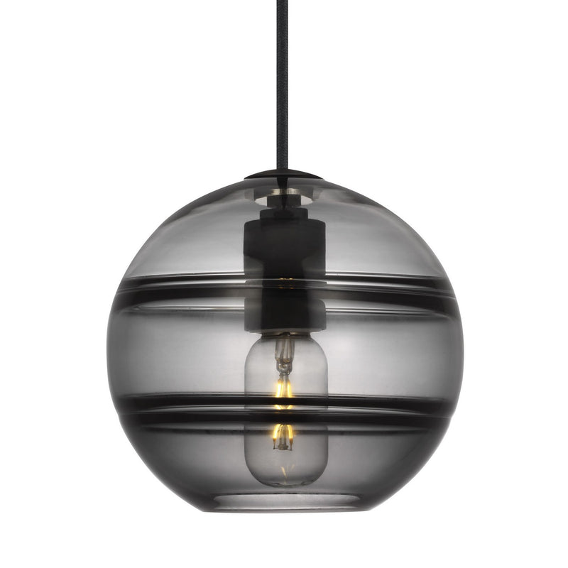 Visual Comfort Modern 700TDSDNGPKB One Light Pendant, Nightshade Black