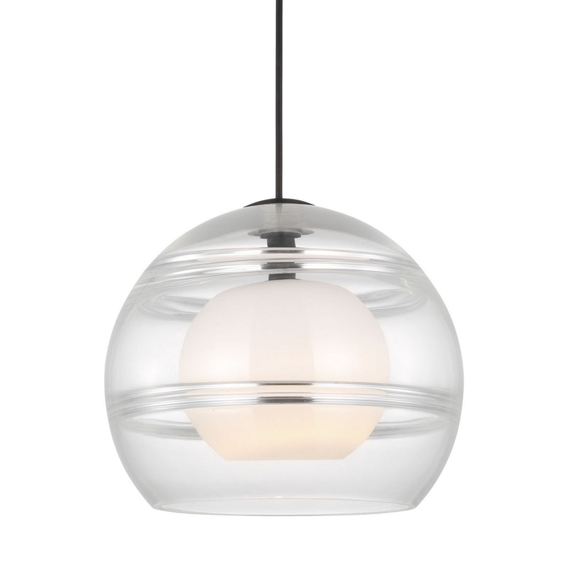 Visual Comfort Modern 700TDSDNLPCB One Light Pendant, Nightshade Black
