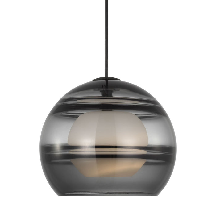 Visual Comfort Modern 700TDSDNLPKB One Light Pendant, Nightshade Black