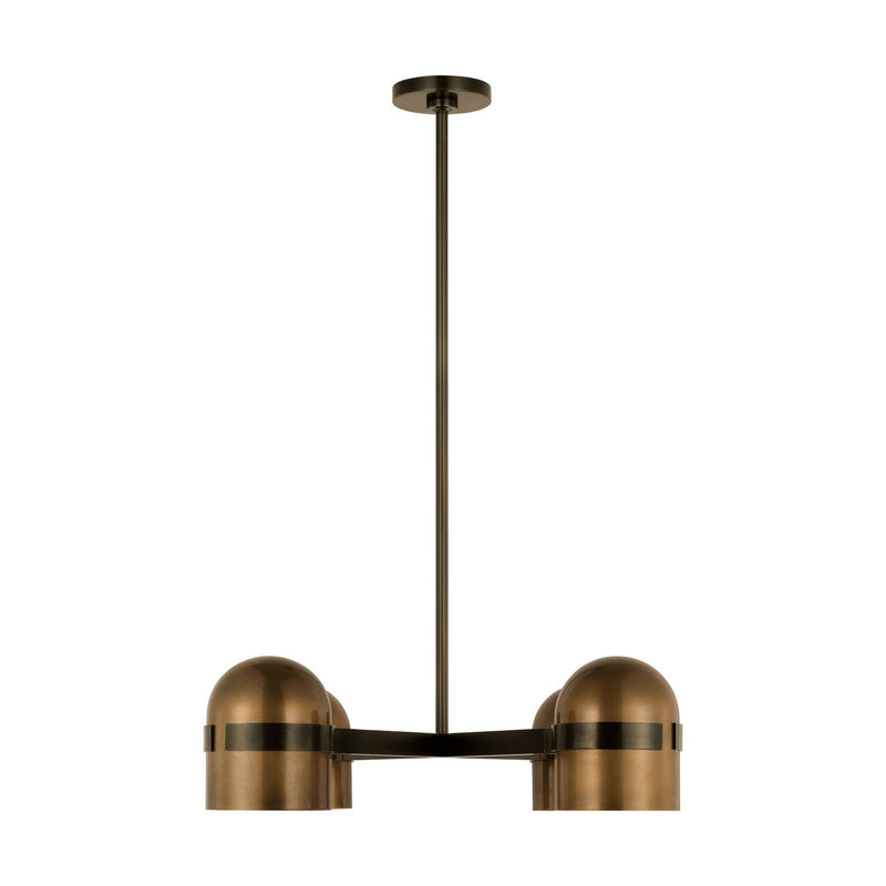 Visual Comfort Modern AKCH33527BDZ/BWB LED Chandelier, Blackened Bronze/Bright Worn Brass
