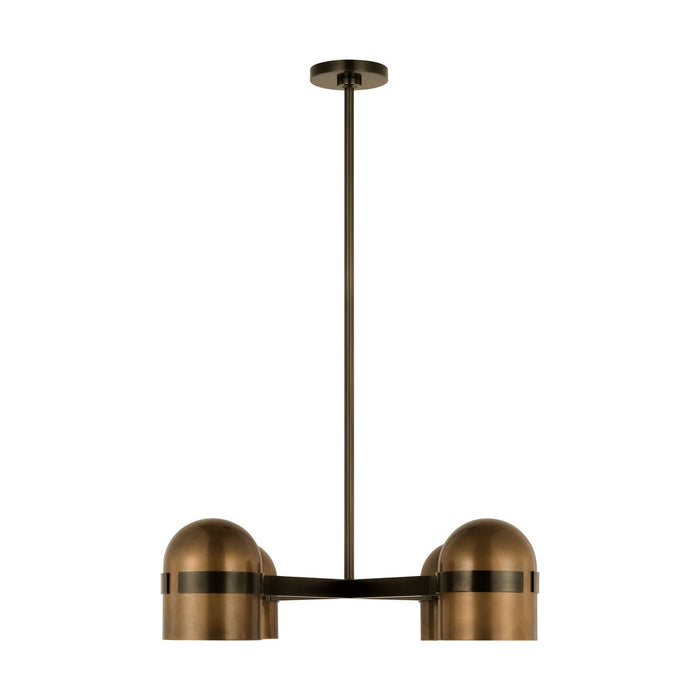 Visual Comfort Modern AKCH33527BDZ/BWB LED Chandelier, Blackened Bronze/Bright Worn Brass