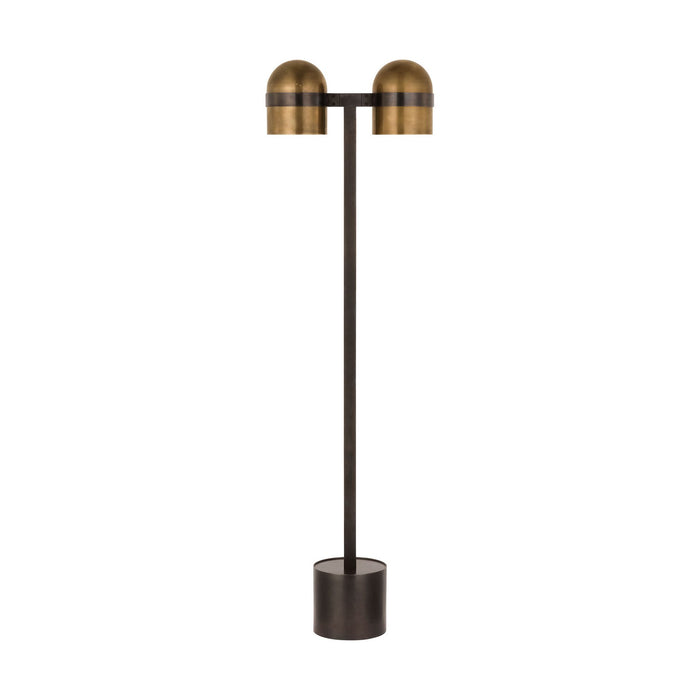 Visual Comfort Modern AKFL34127BDZ/BWB LED Floor Lamp, Blackened Bronze/Bright Worn Brass