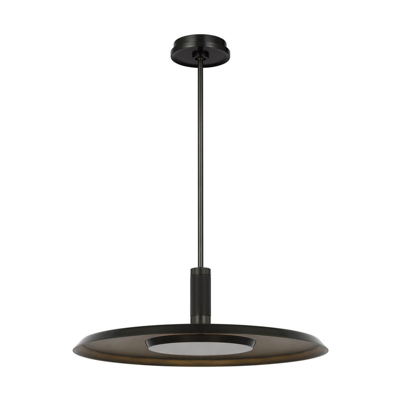 Visual Comfort Modern AKPD17027BZ/DB LED Pendant, Dark Bronze/Darkened Brass