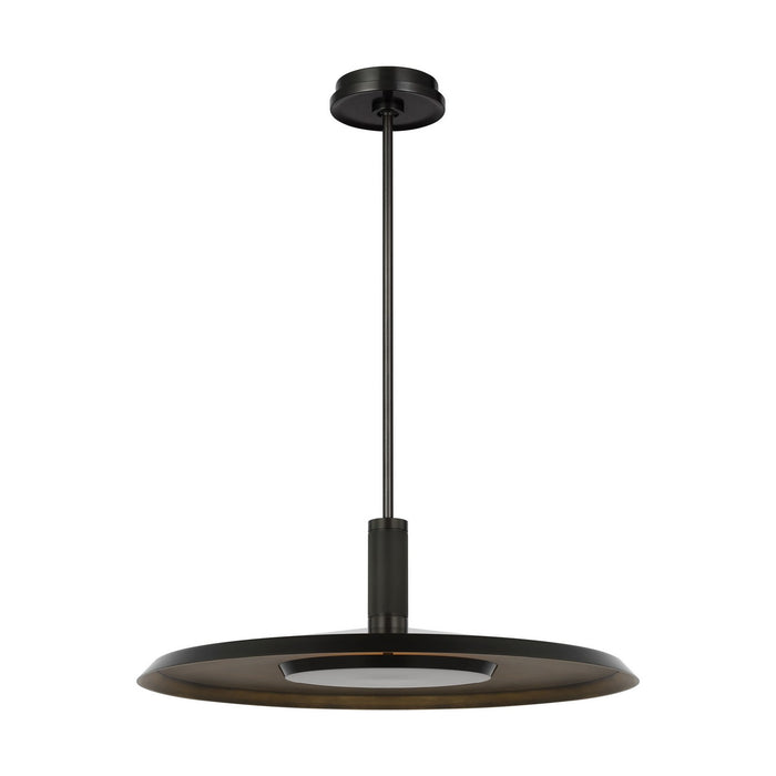 Visual Comfort Modern AKPD17127BZ/DB LED Pendant, Dark Bronze/Darkened Brass