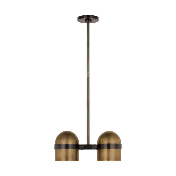 Visual Comfort Modern AKPD33827BDZ/BWB LED Pendant, Blackened Bronze/Bright Worn Brass