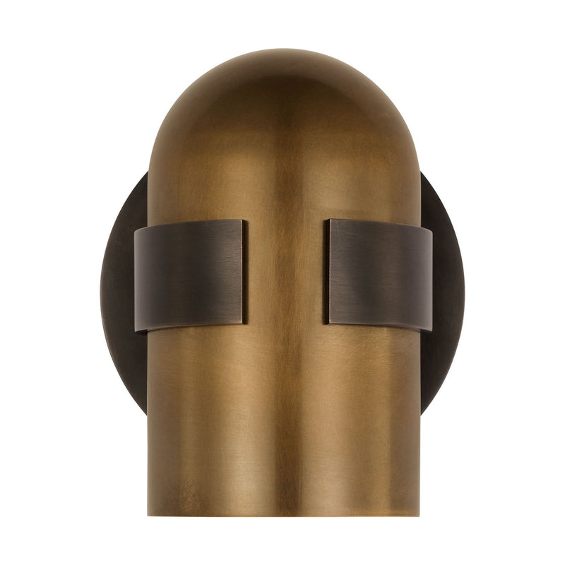 Visual Comfort Modern AKWS34027BDZ/BWB LED Wall Sconce, Blackened Bronze/Bright Worn Brass