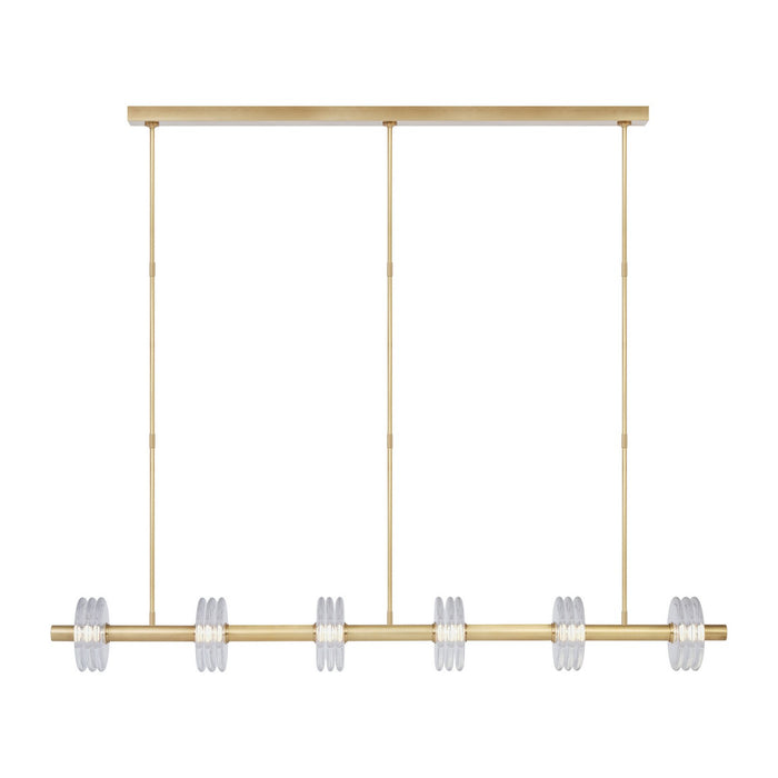 Visual Comfort Modern KWLS30327CNB LED Linear Chandelier, Natural Brass