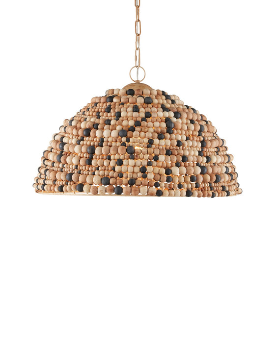 Currey and Company 9000-1167 One Light Pendant, Natural/Tan/Black/Coco Cream