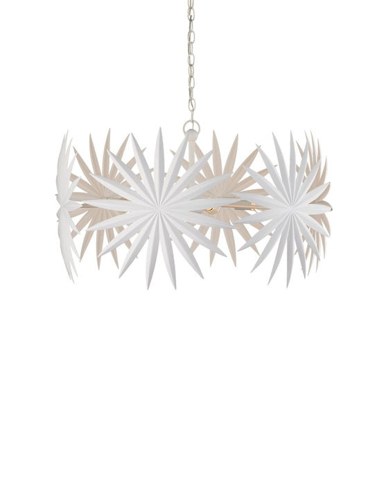 Currey and Company 9000-1205 Six Light Chandelier, Gesso White