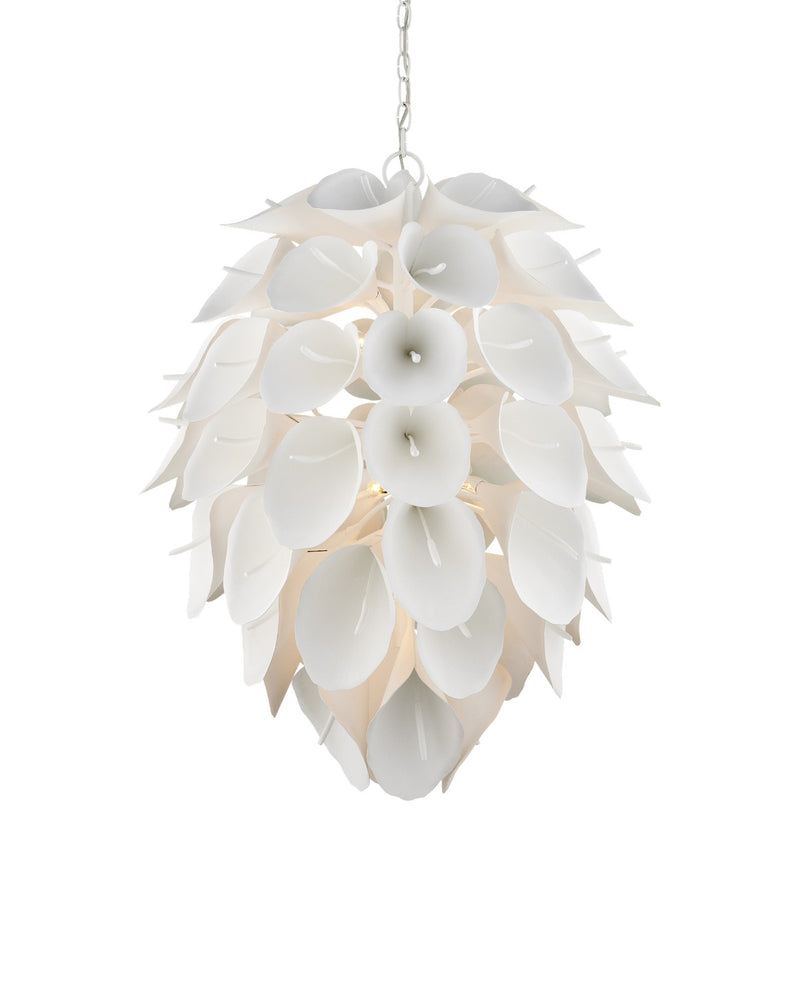 Currey and Company 9000-1206 Nine Light Chandelier, Gesso White
